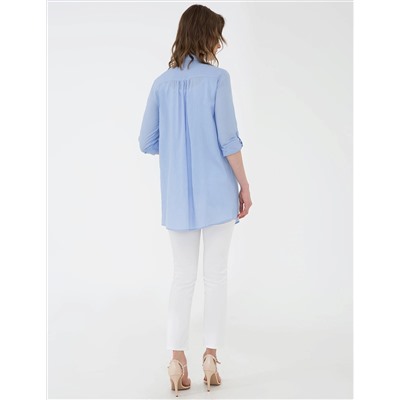 Açık Mavi Comfort Fit Uzun Kollu Gömlek
