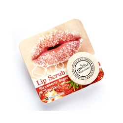 Сахарный органический скраб для питания и увлажнения губ с ароматом клубники от Phutawan 12 гр / Phutawan 100% Natural Strawberry Sugar Exfoliating + Hydrating Lip Scrub 12 g