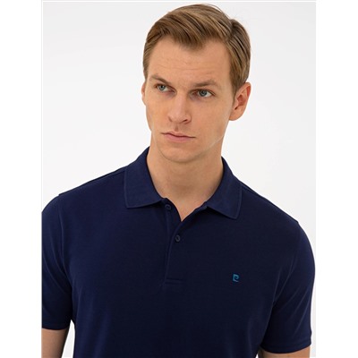 Lacivert Slim Fit Polo Yaka Basic  Tişört