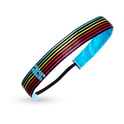 Zensah Black/Neon Rainbow Stripes Headband