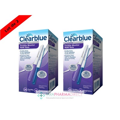 Clearblue Advanced Recharges pour Moniteur de Fertilité 20 Tests de Fertilité + 4 Tests de Grossesse x2Lot  × 2