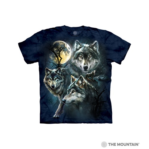 Майка с крутым 3D "Волки" The Mountain Moon Wolves Collage T-Shirt, Size S Kids