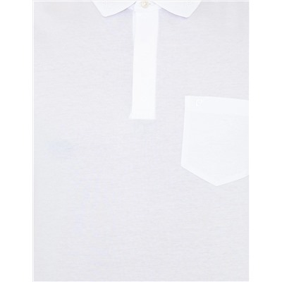 Beyaz Regular Fit Polo Yaka Merserize Tişört