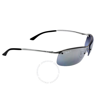 RAY-BAN  Polarized Grey Gradient Mirror Wrap Men's Sunglasses
