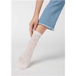 Socke mit Durchbruchmuster aus Baumwolle