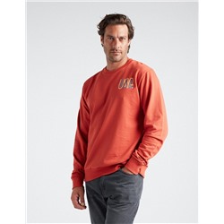 Fleece Sweatshirt, Men, Dark Orange