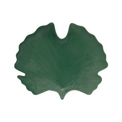 Блюдо-листок гинкго Мадагаскар, зеленое, 35 х 29 см, 58447