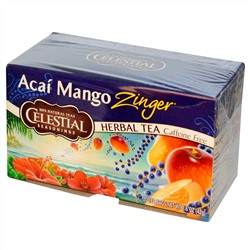 Celestial Seasonings, Травяной чай, без кофеина, с асаи, манго и живостью, 20 пакетиков, 1.5 унций (42 г)