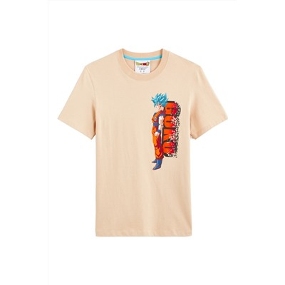 Camiseta Son Goku Dragon Ball Super Beige