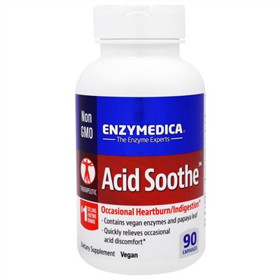 Enzymedica, Пищевая добавка Acid Soothe, 90 капсул