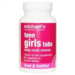 Michael's Naturopathic, Таблетки для девушек, ежедневные мультивитамины, 90 растительных таблеток