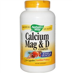 Nature's Way, Комплекс магния, кальция и витамина D, 250 капсул