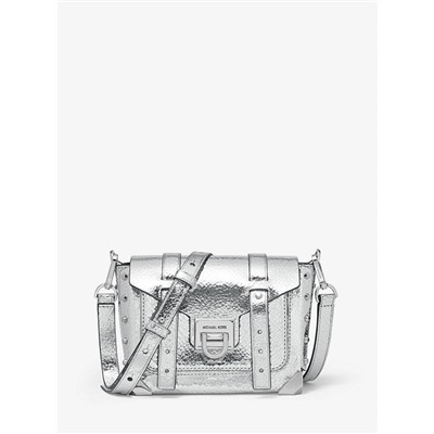 MICHAEL MICHAEL KORS Manhattan Small Crackled Metallic Leather Crossbody Bag Style# 30T9MNCM1M