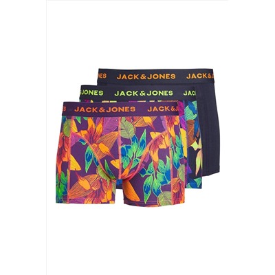 Jack & Jones Jack Jones Fall Leaves Trunks 3 Pack Erkek Mavi Boxer 12240240-07