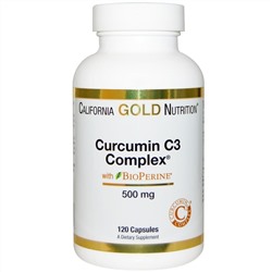 California Gold Nutrition, CGN, Комплекс с куркумином C3, 500 мг, 120 капсул в растительной оболочке