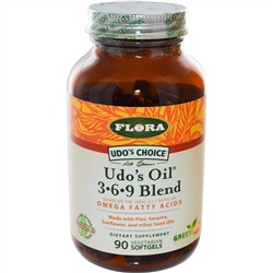 Flora, Udo's Choice, Масло Udo's смесь Омега 3·6·9, 90 вегетарианских капсул