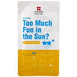 Leaders, Too Much Fun in the Sun?, Успокаивающая и смягчающая маска, 1 маска, 0,84 жидких унций (25 мл)
