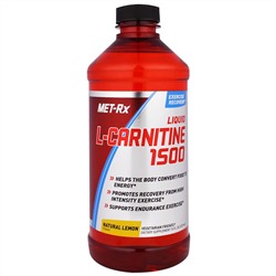 MET-Rx, Liquid L-Carnitine 1500, Натуральный Аромат Лимона, 16 жидких унций (473 мл)