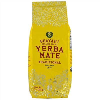 Guayaki, Традиционный, Мате, 75 чайных пакетов, 7.9 унции (225 г)