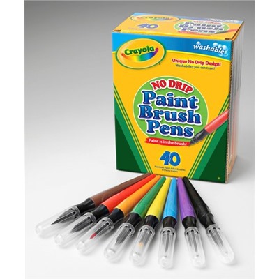 40-Ct. No-Drip Paint Brush Pen Set Crayola