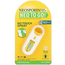 Neosporin, + Pain Relief, Neo To Go!, First Aid Antiseptic/Pain Relieving Spray, 0.26 fl oz (7.7 ml)