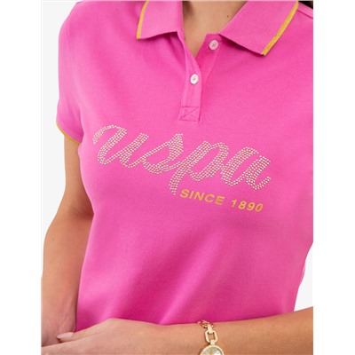 LUREX SCRIPT TIPPED POLO SHIRT