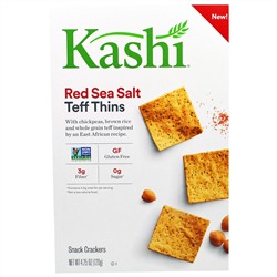 Kashi, "Тонкие тефовые штучки", закусочные крекеры с теф с красной морской солью, 4,25 унции (120 г)