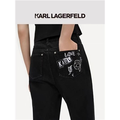 Женские джинсы с необработанным нижним краем  🖤Kar*l Lagerfel*d
