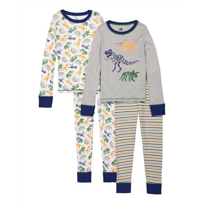 Gray & Royal Blue 'Tyranosaurus' Dinosaur Pajama Set - Toddler & Boys