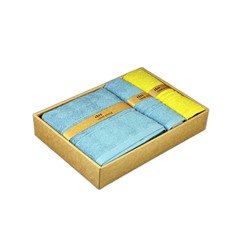 LOVE STYLE Подарочный набор полотенец Голубой и жёлтый 70х130см- 1шт., 35х70см- 2 шт.