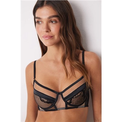 INTUITIVE Sujetador bustier encaje negro