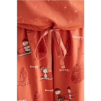Pijama Capri 100% algodón Snoopy naranja