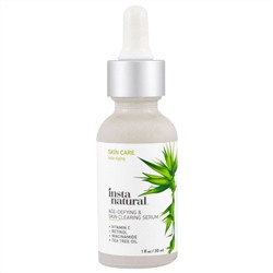InstaNatural, Супер-омолаживающая и очищающая сыворотка для лица с витамином С, ретинолом и салициловой кислотой, 30 мл (1 fl oz)