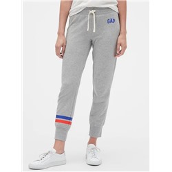 Gap Logo Contrast-Stripe Joggers in French Terry