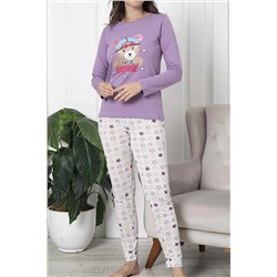 Lady Secret Kadın Pijama Takımı Uzun Kollu Pamuklu LİLA 12016