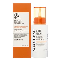 SOME BY MI V10 HYAL ANTIOXIDANT SUNSCREEN Выравнивающий тон кожи солнцезащитный крем с гиалуроновой кислотой и комплексом витаминов 40мл