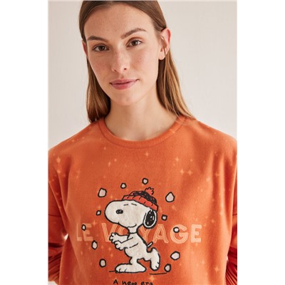 Pijama polar Snoopy naranja