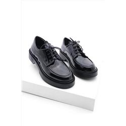 Marjin Kadın Oxford Ayakkabı Bağcıklı Maskülen Günlük Ayakkabı Vesi Siyah Açma 3210338262