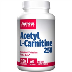 Jarrow Formulas, Ацетил L-карнитин, 250 мг, 60 капсул