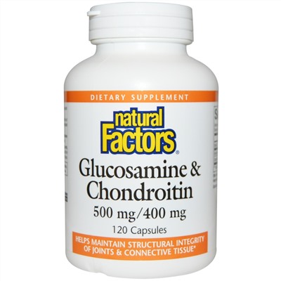 Natural Factors, Глюкозамин и хондроитин, 500 мг/400 мг, 120 капсул