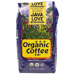 Organic Coffee Co., "Яванская любовь", кофе в зернах, 12 унций (340 г)