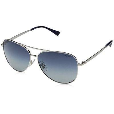 Ralph by Ralph Lauren Women's 0ra4125 Aviator Sunglasses, Silver, 59.0 mm
