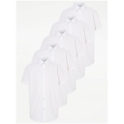 Boys Short Sleeve School Shirt 5 Pack