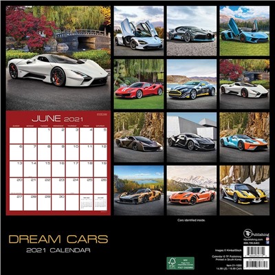 2021 Dream Cars 12"x12" Wall Calendar