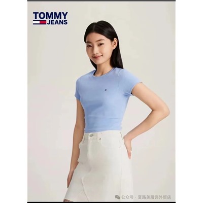 Женская укороченная футболка в рубчик Tommy Hilfige*r