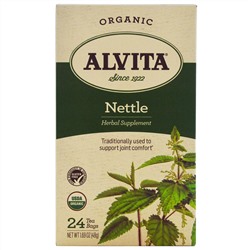 Alvita Teas, Organic, чай с крапивой, без кофеина, 24 чайных пакетика, по 1,69 унции (48 г) каждый