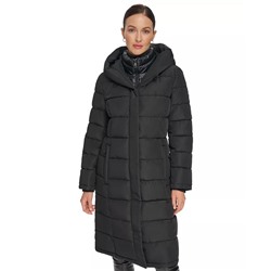 DKNY Women's Bibbed Hooded Puffer Coat