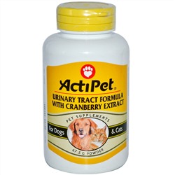 Actipet, Формула защиты мочеиспускательного тракта с экстрактом клюквы, для собак и кошек, 67,5 г, порошок