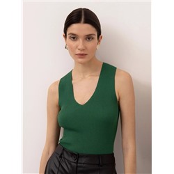Трикотажный топ с v-образным вырезом  цвет: Зеленый B2772/colary | купить в интернет-магазине женской одежды EMKA
