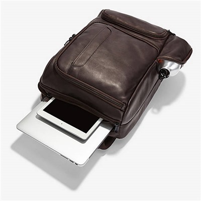 Pro Slim Leather Laptop Backpack